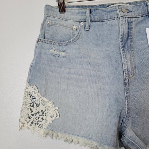 Jessica Simpson Size 10 Shorts Women's Beloved High Waist Light Wash Frayed Hem - Picture 9 of 13